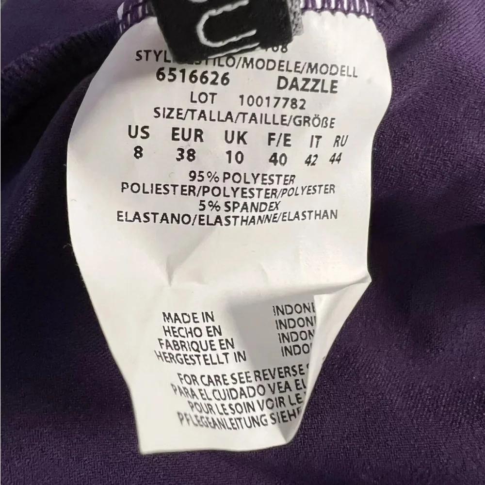 Miraclesuit Women’s Purple Razzle Dazzle Underwire Tankini Top Size 8